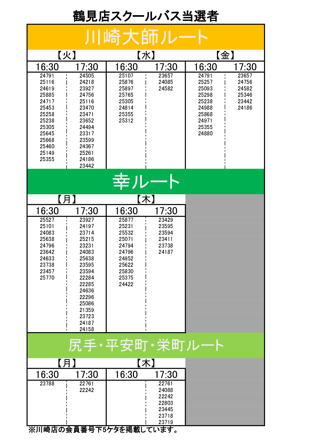 クラブからのご案内