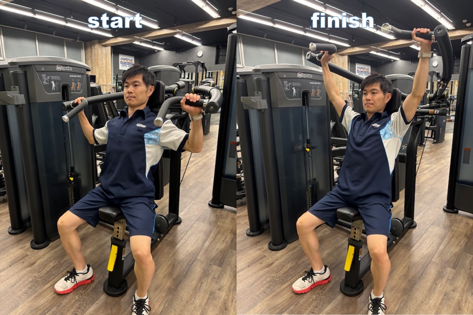 [Shoulder Press] Tighten your shoulder muscles.