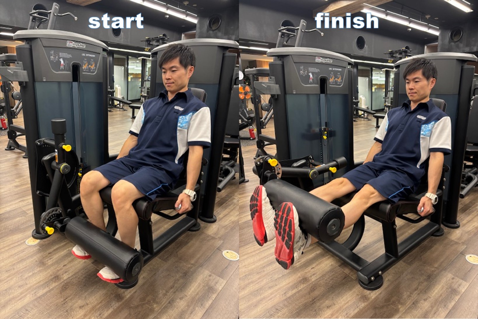 [Leg extension] Tighten the muscles in the front of your thighs.