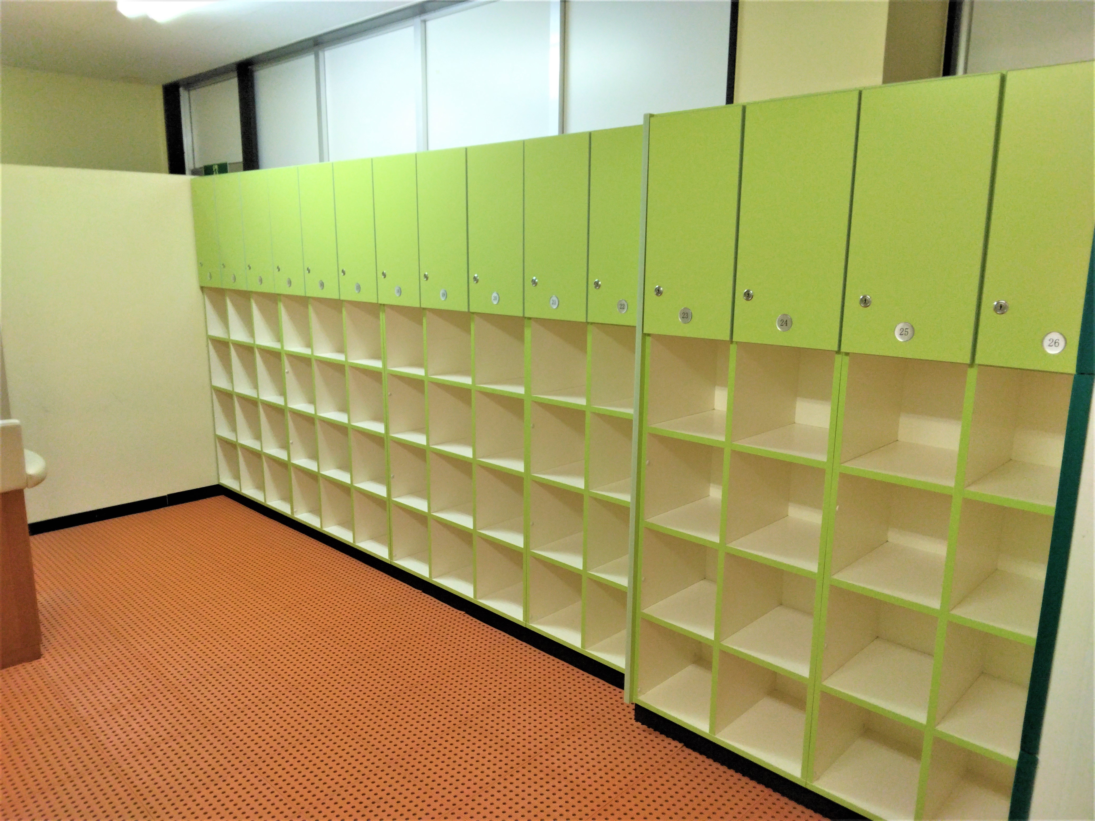 [Women's Lockers] We have lockers exclusively for the school that are directly connected to the pool.