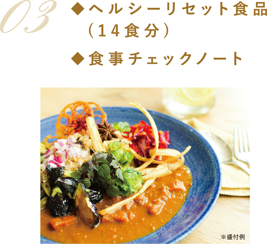 03:ヘルシーリセット食品(14食分)食事チェックノート