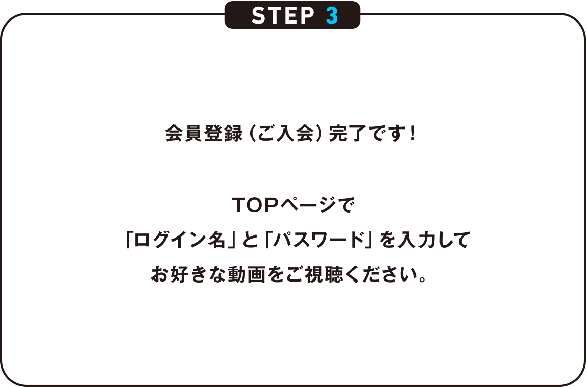 STEP3 会員登録（ご入会）完了です！