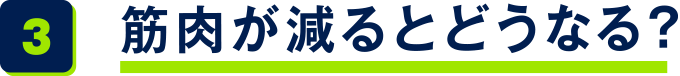 3.筋肉が減るとどうなる？