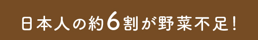 日本人の約6割が野菜不足！