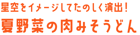星空をイメージしてたのしく演出！夏野菜の肉みそうどん