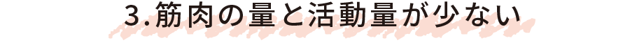 3.筋肉の量と活動量が少ない