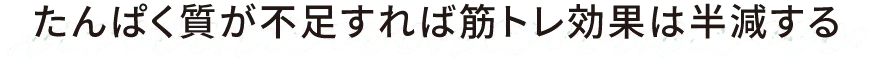 たんぱく質が不足すれば筋トレ効果は半減する